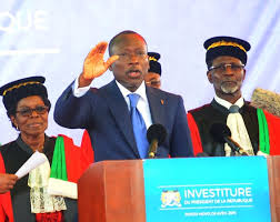 Le président Talon, lors de sa prestation de serment