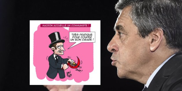 Fillon veut des sanctions après une caricature de Macron Fillon veut des sanctions après une caricature de Macron