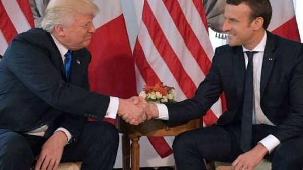 Compliments et discussions serrées entre Macron et Trump Compliments et discussions serrées entre Macron et Trump