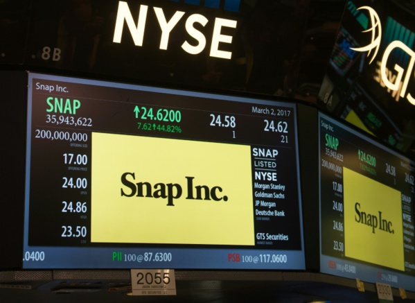 Snapchat s'effondre en Bourse Snapchat s'effondre en Bourse