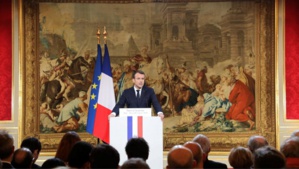 Emmanuel Macron lors de ses voeux à la presse