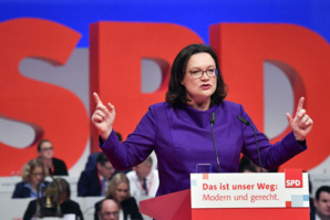 Andrea Nahles, première femme à la tête des sociaux-démocrates allemands Andrea Nahles, première femme à la tête des sociaux-démocrates allemands