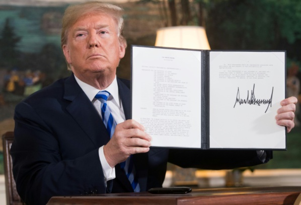 Trump annonce le retrait des Etats-Unis de l'accord nucléaire iranien et le rétablissement des sanctions Trump annonce le retrait des Etats-Unis de l'accord nucléaire iranien et le rétablissement des sanctions