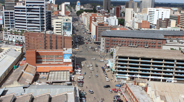 Harare, la capitale du Zimbabwe, vue d'en haut