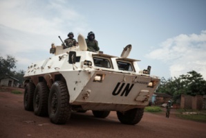 Des forces de l'ONU en patrouille à Bangui