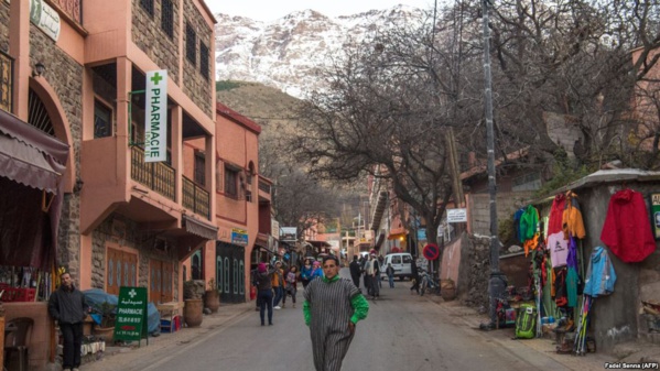 Dans une rue du village d'Imlil, au sud du pays Dans une rue du village d'Imlil, au sud du pays
