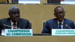 Moussa Faki Mahamat (président de la Commission de l'UA) et Paul Kagamé (président en exercice)