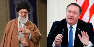 Ali Khamenei et Mike Pompeo, le chef de la diplomatie US Ali Khamenei et Mike Pompeo, le chef de la diplomatie US