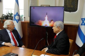 Le PM israélien Benjamin Netanyahou et l'ambassadeur des USA David Fiedman