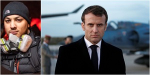 Taha Bouhafs et Emmanuel Macron