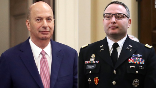 Gordon Sondland (g.) et Alexander Vindman Gordon Sondland (g.) et Alexander Vindman