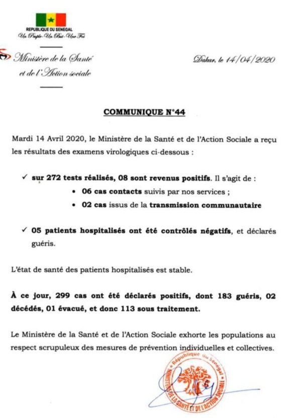 Coronavirus/Sénégal: 8 nouvelles contaminations dont 2 de type communautaire Coronavirus/Sénégal: 8 nouvelles contaminations dont 2 de type communautaire