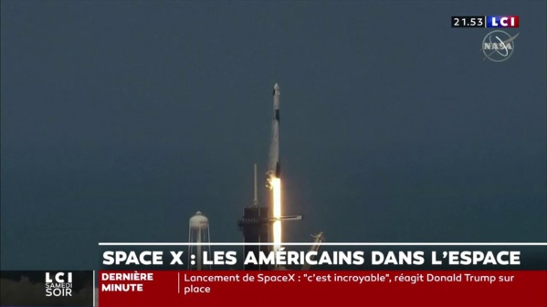 Décollage historique d'une fusée SpaceX avec deux astronautes Décollage historique d'une fusée SpaceX avec deux astronautes