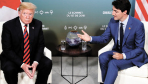 Le premier ministre canadien Justin Trudeau en compagnie du Président Donald Trump