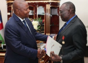 Djotodja (d) avec le Président Touadéra Djotodja (d) avec le Président Touadéra