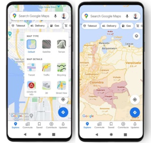 Google Maps cartographie les zones de cas de Covid-19