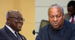 Le Président sortant Nana Akufo Addoh et son challenger John Mahama