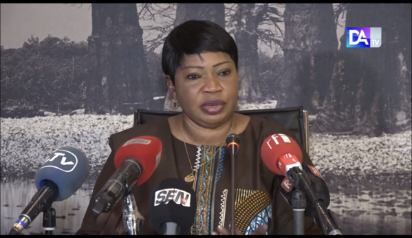 Fatou Bensouda au cours de sa conférence de presse à Dakar samedi 22 mai 2021. Fatou Bensouda au cours de sa conférence de presse à Dakar samedi 22 mai 2021.