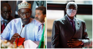 Les désormais ex président (à droite) et premier ministre maliens.