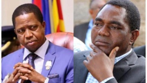 Les 2 principaux candidats: le président Lungu (g) et son challenger Hichilema Les 2 principaux candidats: le président Lungu (g) et son challenger Hichilema