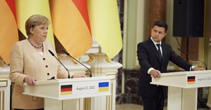 La chancelière allemande et le président ukrainien