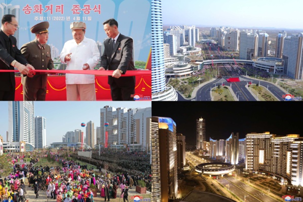 Pyongyang - Inauguration de la cité des nouveaux 10 000 logements construits en un an (KCNA)