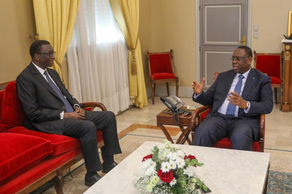 Le président de la république Macky Sall et son premier ministre Amadou Ba au palais en septembre 2022