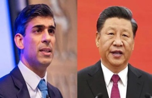 Le premier ministre britannique Rishi Sunak (à g.) et le président chinois Xi Jinping Le premier ministre britannique Rishi Sunak (à g.) et le président chinois Xi Jinping