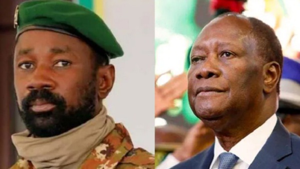 Le président de la Transition malienne Assimi Goïta et le Président ivoirien Alassane Ouattara