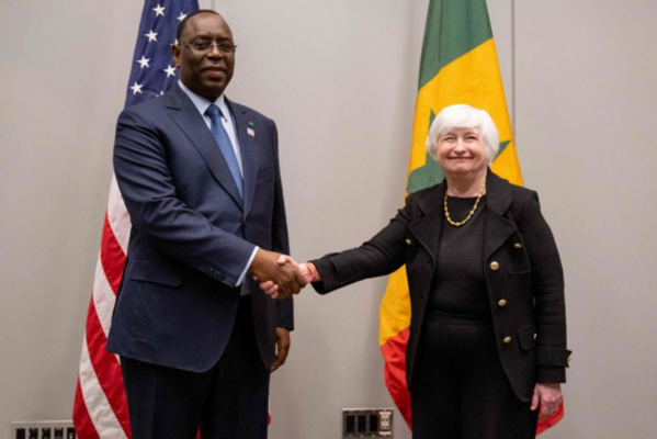 Macky Sall et Janet Yellen à Washington lors du Sommet Usa-Afrique en décembre 2022