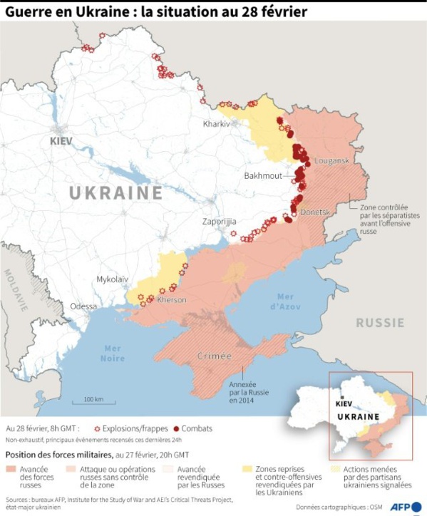 Ukraine : Bakhmout sous les assauts des Russes, un drone s'écrase près de Moscou Ukraine : Bakhmout sous les assauts des Russes, un drone s'écrase près de Moscou