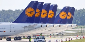 Des avions de la compagnie allemande Lufthansa au sol