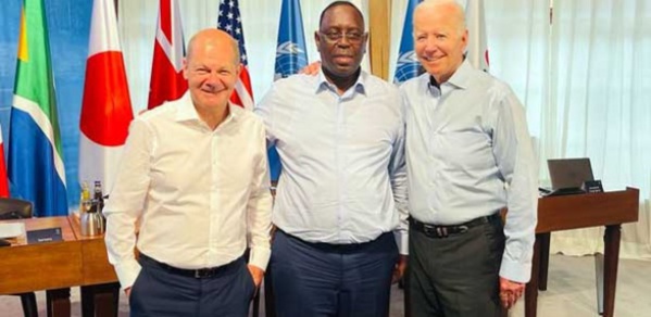 Macky Sall entre Olaf Scholz et Joe Biden Macky Sall entre Olaf Scholz et Joe Biden