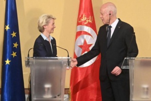 Le président tunisien et la présidente de la Commission européenne le 16 juillet 2023 à Tunis