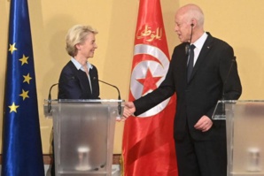 Le président tunisien et la présidente de la Commission européenne le 16 juillet 2023 à Tunis Le président tunisien et la présidente de la Commission européenne le 16 juillet 2023 à Tunis