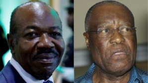 Ali Bongo (g) et son rival Albert Ondo Ossa Ali Bongo (g) et son rival Albert Ondo Ossa