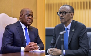 Felix Tshisekedi (g) et Paul Kagame Felix Tshisekedi (g) et Paul Kagame