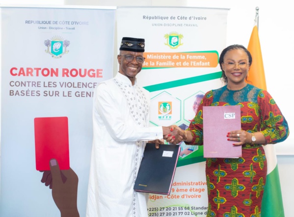 La ministre ivoirienne de la Femme, Nassénéba Touré et le Dr Djibril Diallo, président-directeur général de l’ARDN