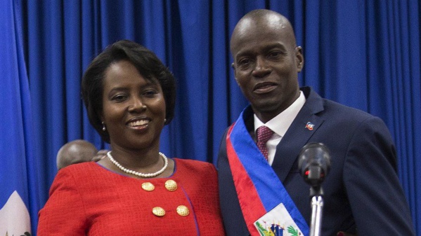 Jovenel Moïse, le défunt président haïtien, et Martine Moïse, sa veuve inculpée