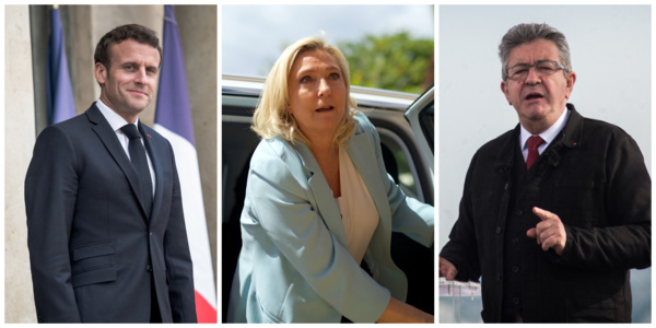 Emmanuel Macron, Marine Le Pen et Jean Luc Mélenchon (de g. à d.) Emmanuel Macron, Marine Le Pen et Jean Luc Mélenchon (de g. à d.)