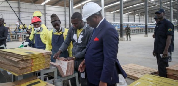 Former senegalese President Macky Sall at the inauguration of the factory Former senegalese President Macky Sall at the inauguration of the factory