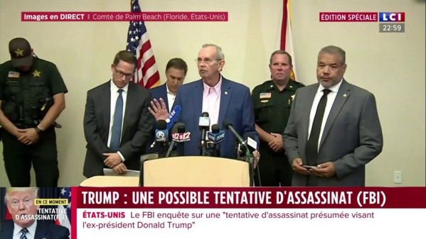 Des responsables sécuritaires en point de presse à Palm Beach, le 15 septembre 2024 Des responsables sécuritaires en point de presse à Palm Beach, le 15 septembre 2024