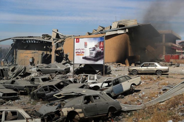 Une image des bombardements israéliens sur Beyrouth, la capitale libanaise Une image des bombardements israéliens sur Beyrouth, la capitale libanaise