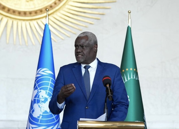 Moussa Faki Mahamat, president sortant de la Commission de l'Union africaine Moussa Faki Mahamat, president sortant de la Commission de l'Union africaine