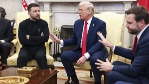 Zelensky, Trump et JD Vance dans le bureau Ovale en février 2025 Zelensky, Trump et JD Vance dans le bureau Ovale en février 2025