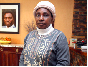 Agathe Habyarimana, veuille de l'ancien président Juvénal Habyarimana (en photo murale) Agathe Habyarimana, veuille de l'ancien président Juvénal Habyarimana (en photo murale)