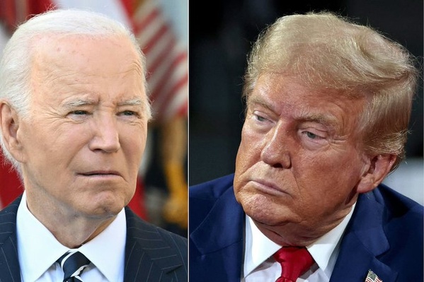 Joe Biden (g.) et Donald Trump Joe Biden (g.) et Donald Trump