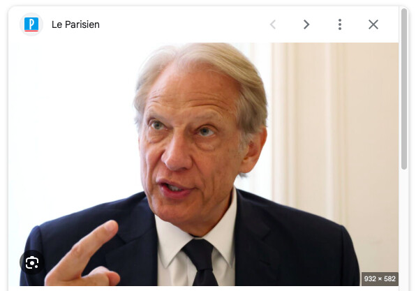 Dominique de Villepin,. ancien premier ministre et ancien ministre des Affaires étrangères sous Jacques Chirac