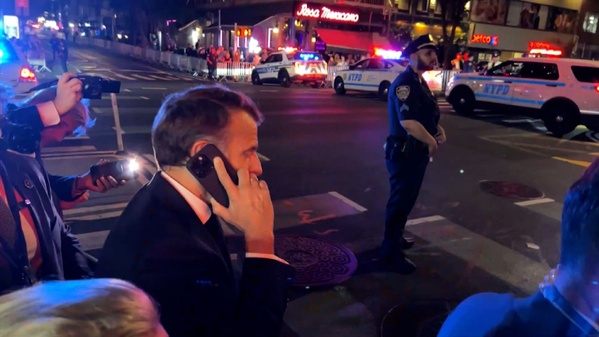 Emmanuel Macron dans les rues de New York