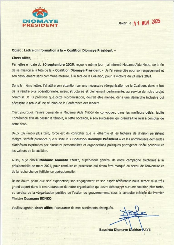 Mouvance présidentielle : Le chef de l'Etat propulse Aminata Touré à la tête de la coalition "Diomaye Président" Mouvance présidentielle : Le chef de l'Etat propulse Aminata Touré à la tête de la coalition "Diomaye Président"